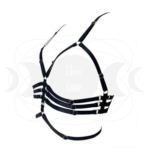 Top Harnais couleur noir de profil