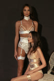 Jarretières couleur blanche lingerie de luxe