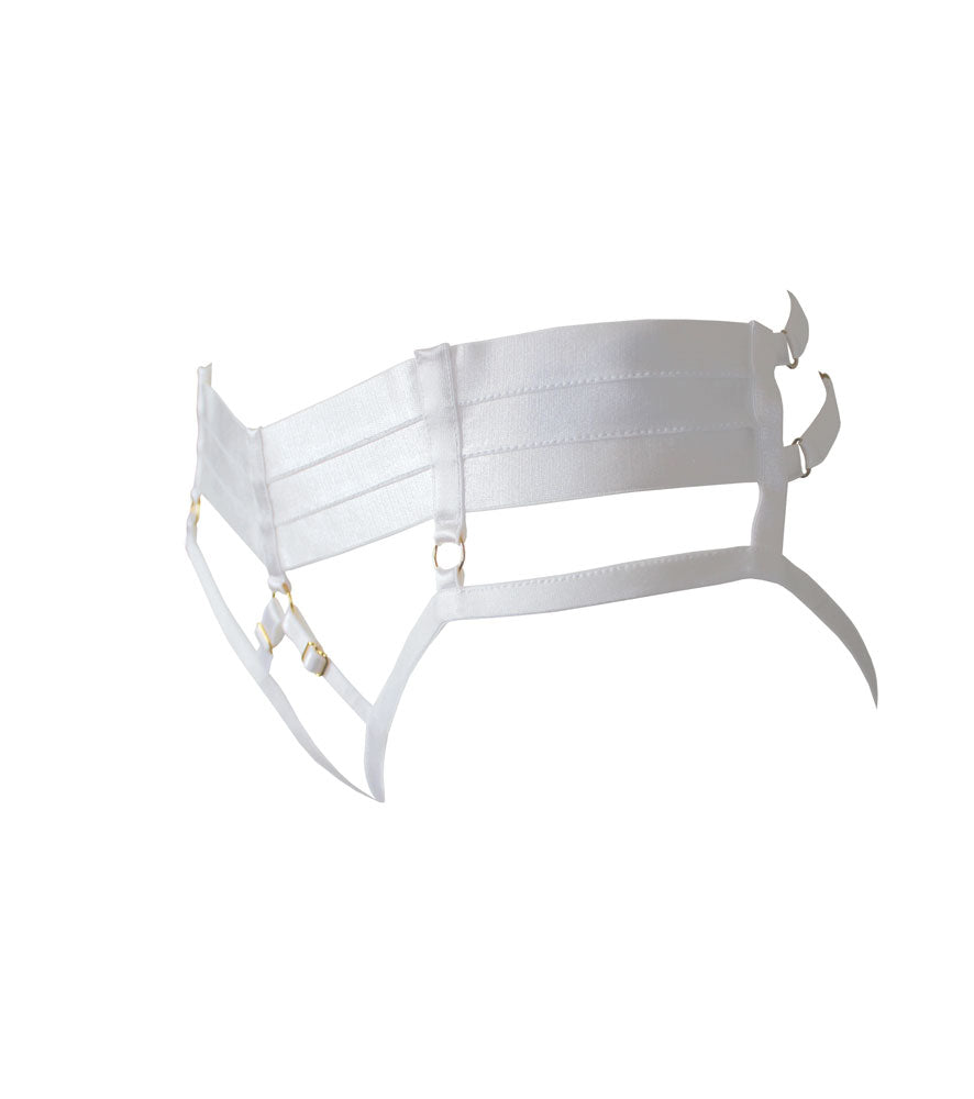 Culotte Harnais couleur blanc de profil
