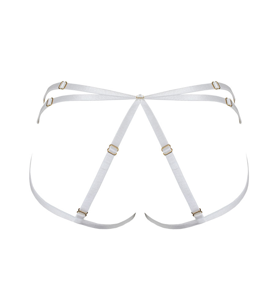 Culotte Harnais couleur blanc de dos