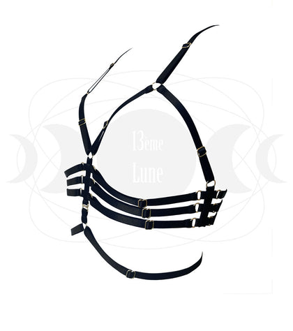 Top Harnais couleur noir de profil