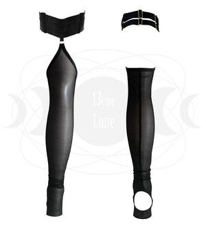 Guêtres couleur noir lingerie de luxe