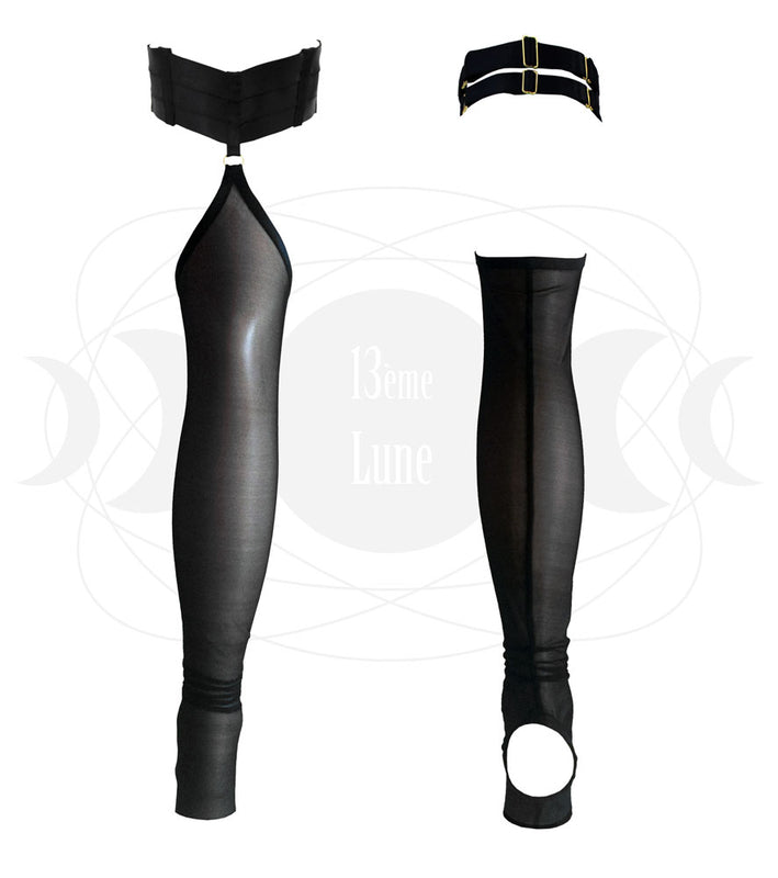 Guêtres couleur noir lingerie de luxe